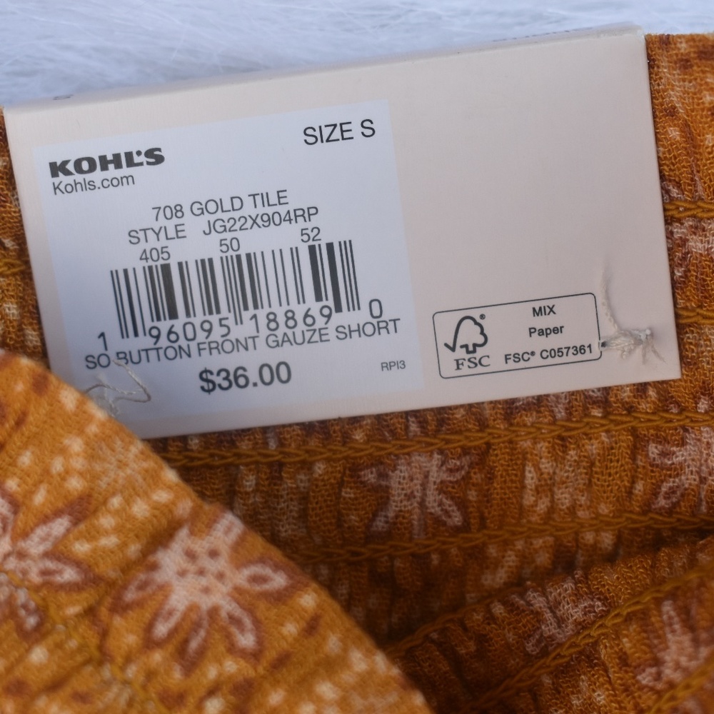 SO Button Front Gauze Short! - Picture 2 of 6